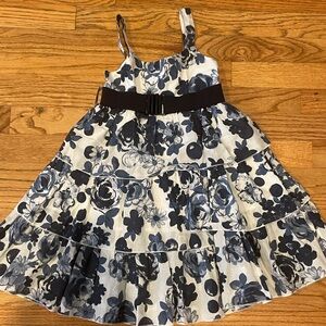 MonnaLisa Jakioo- blue and White rose Sleeveless dress